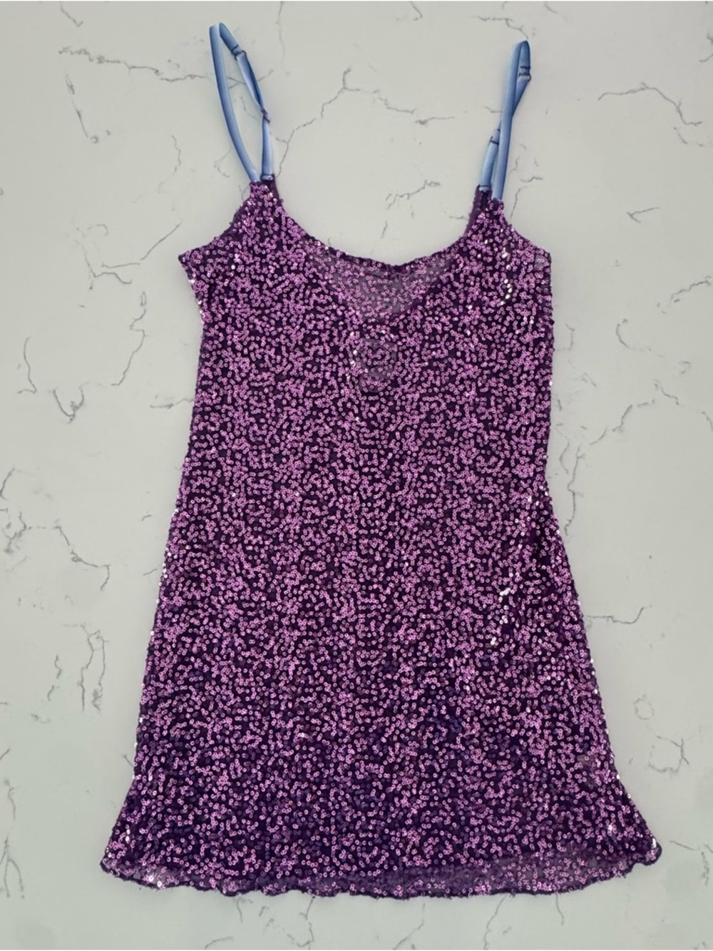 Intimately Free People M Purple Sequin Lace Slip Mini Dress Y2K Fairy Grunge